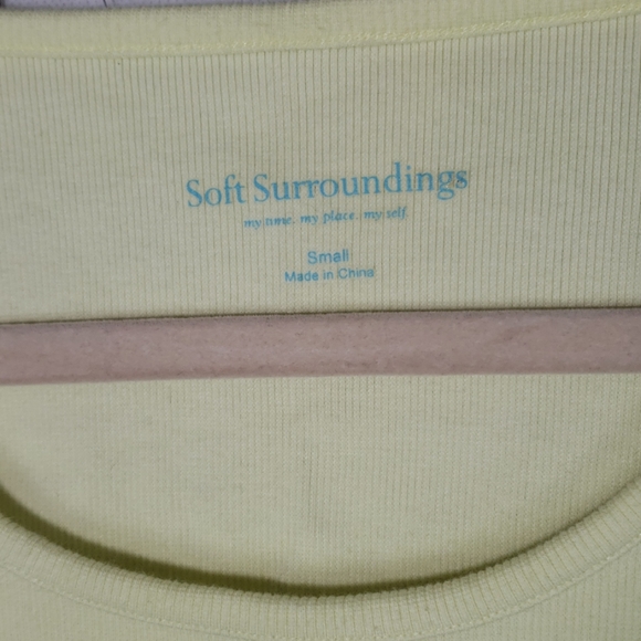 SOFT SURROUNDINGS ribbed neon yellow tshirt small - Picture 2 of 7